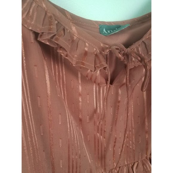 Arula Pink Chiffon Midi Dress, Sz C (3x) - Picture 8 of 10